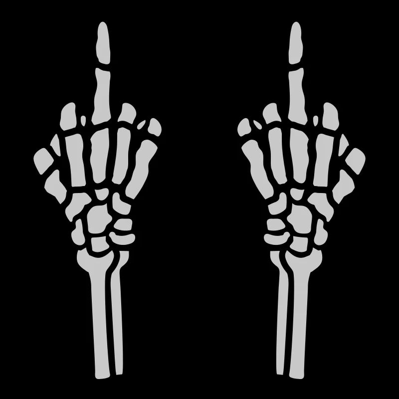 2 hands middle finger bone