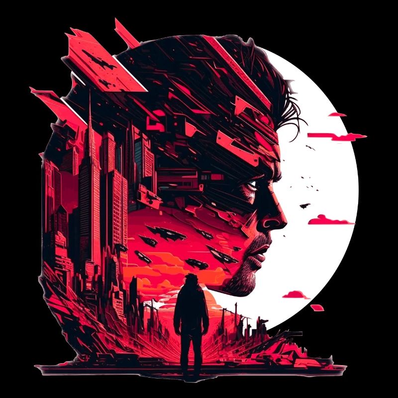 Vision de science-fiction de l’avenir dans un monde sombre