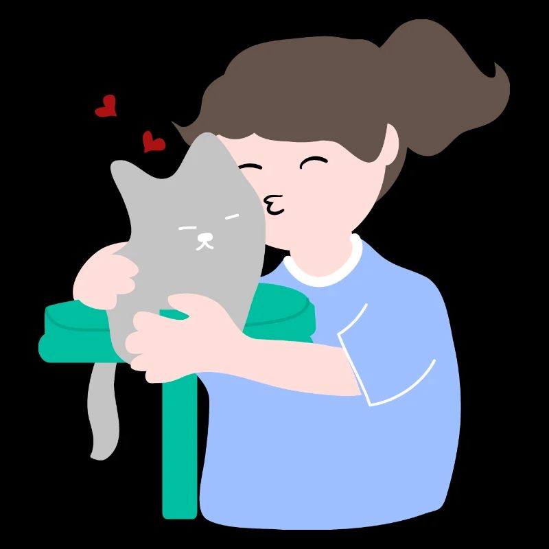 Femme embrassant son mignon chat