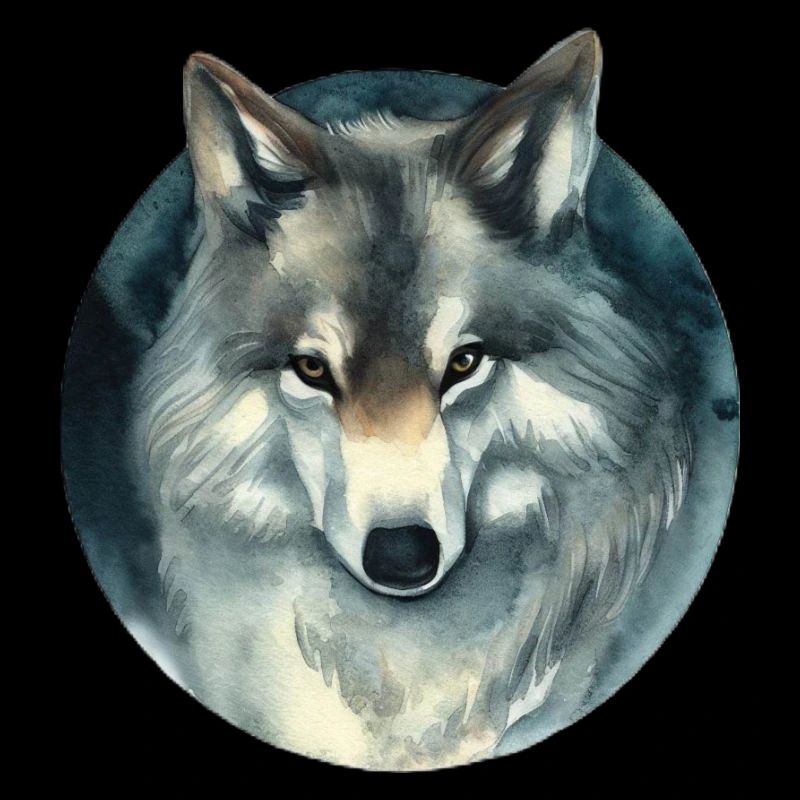 Fuchs Wildhund bedrohliche Illustration in einem Kreis von Blicken