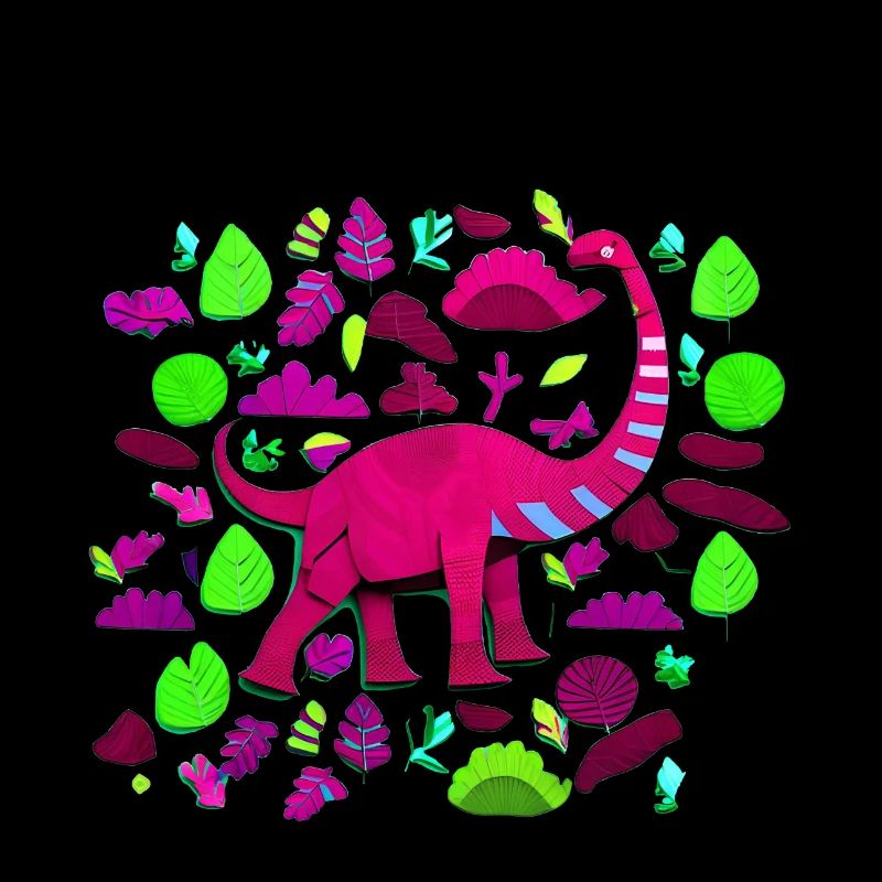 Pinker Brontosaurus im Wald