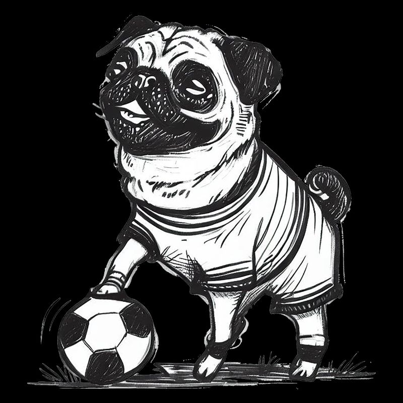Fußball Mops Zeichnung