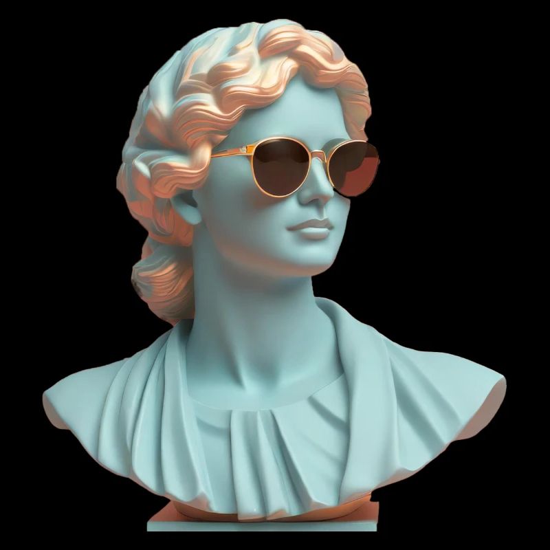 Statue romaine avec lunettes de soleil art de style moderne