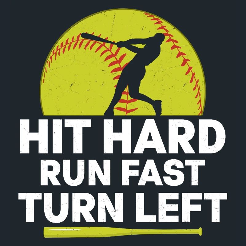 Frapper dur, courir, tourner, tourner, gauche, baseball softball