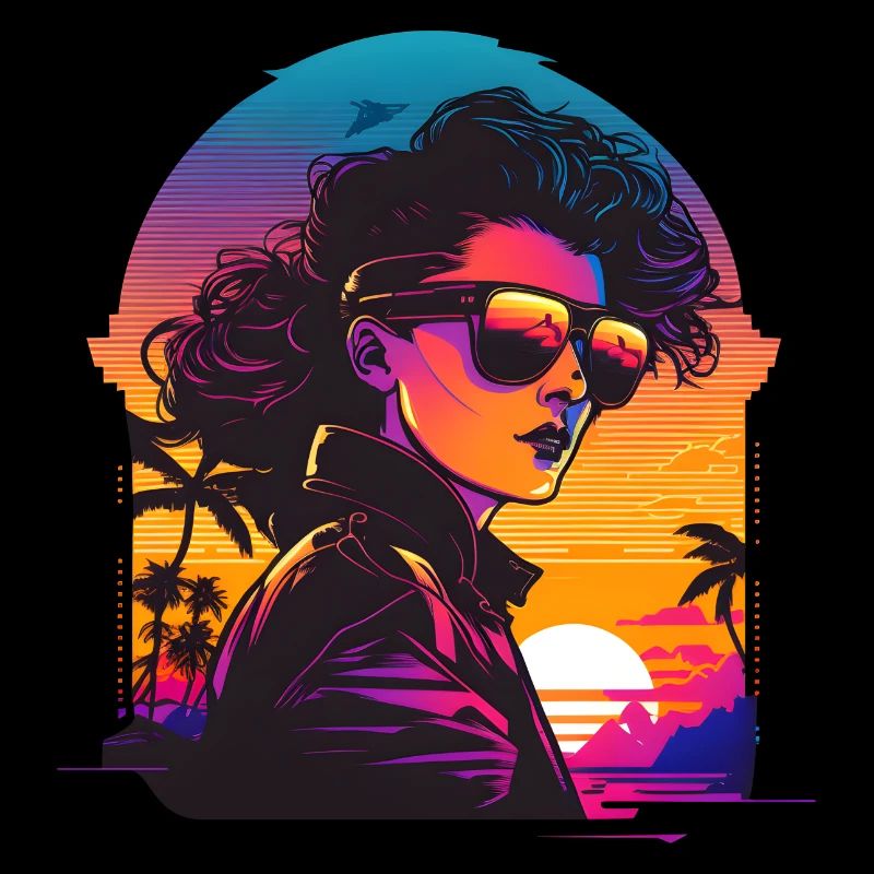 Synthwave femme Sunset