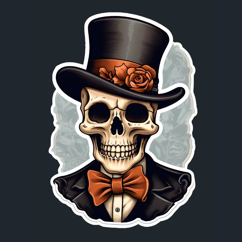 Skull with Top Hat Halloween