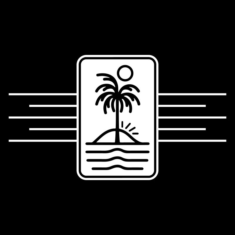 Palm Trees Island Symbol Beach