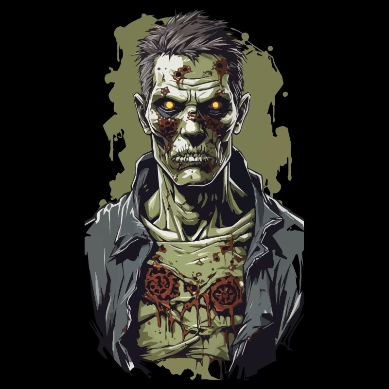Zombie Night on Halloween Horror Illustration