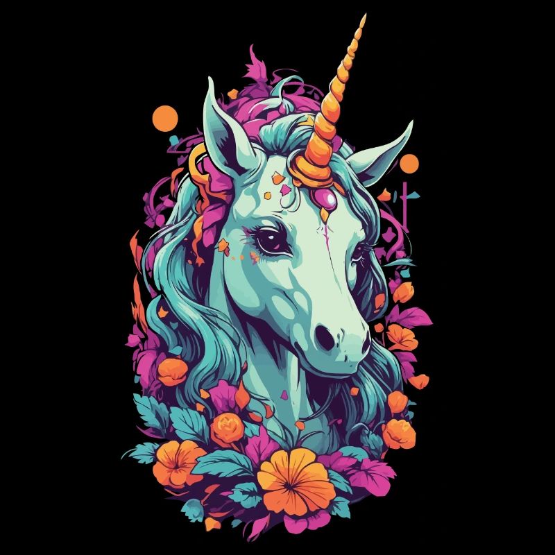 Magisches Einhorn in Pastell Regenbogenfarben