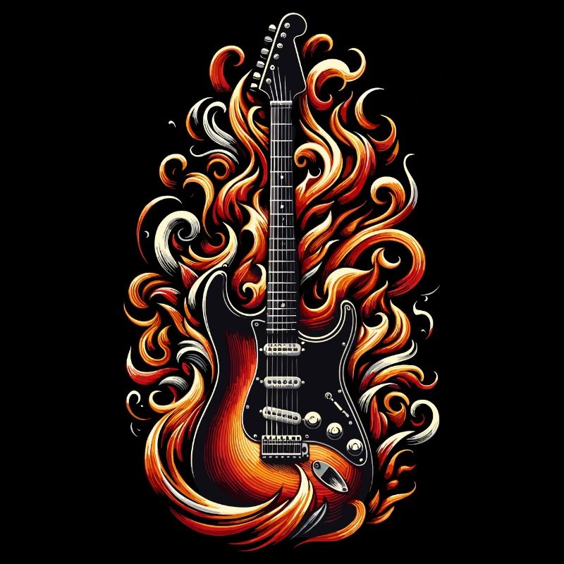 E-Gitarre mit Flammen