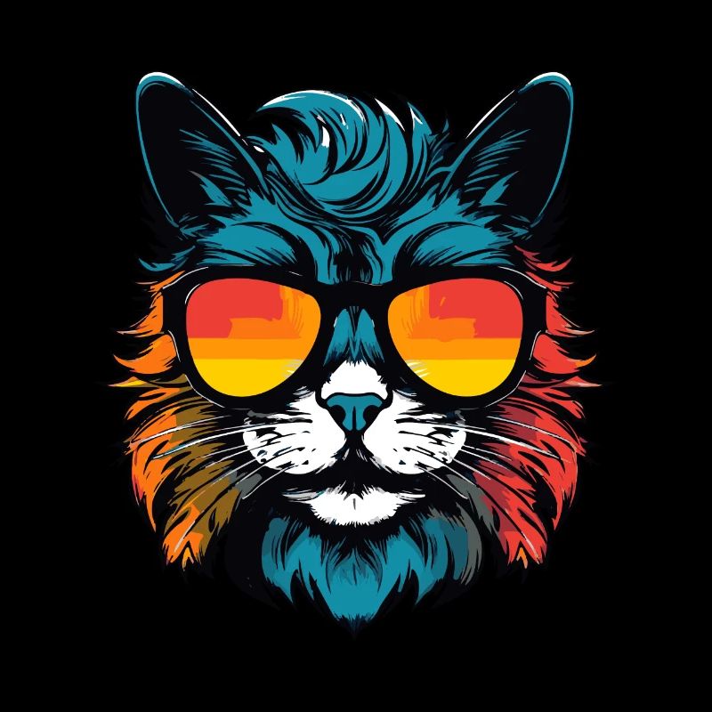 Katze Kopf Porträt Cool
