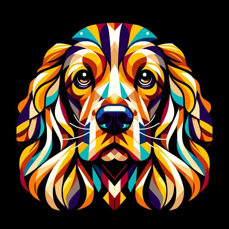 Geometrischer Cocker Spaniel: Symphonie der Formen