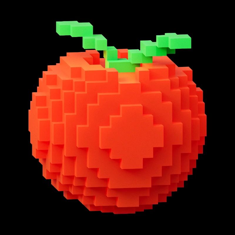 Orangefarbenes Voxel