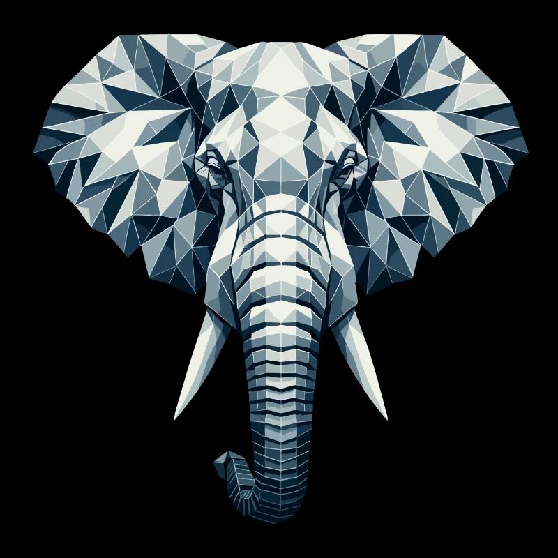 Abstract Geometric Elephant - Color Design