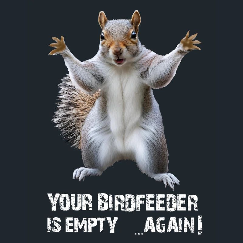 SQUIRREL, YOUR BIRDFEEDER IS EMPTY AGAIN!
