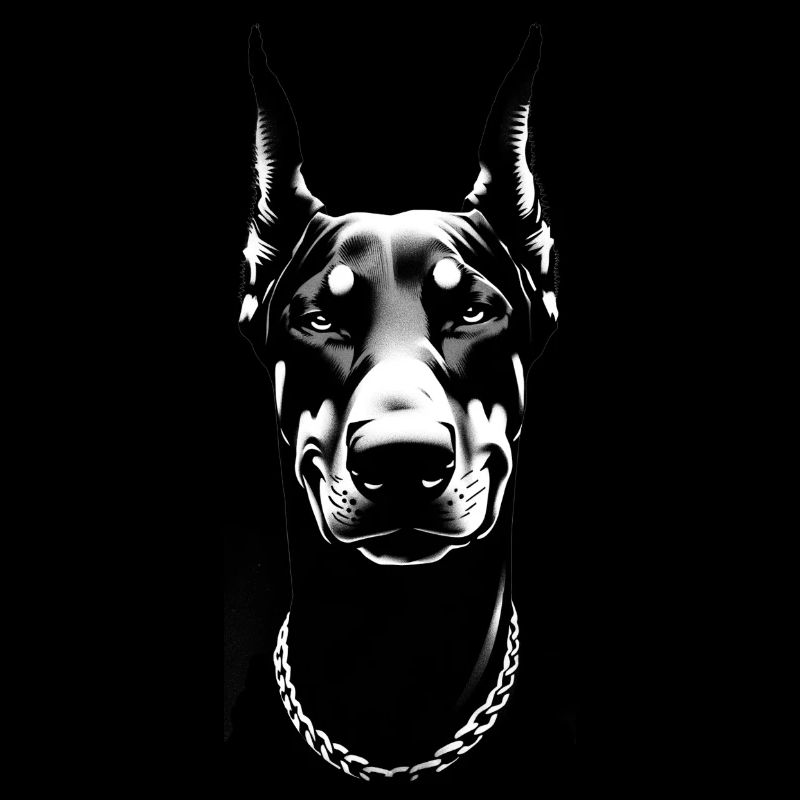 Dobermann grinst | Hundegesicht
