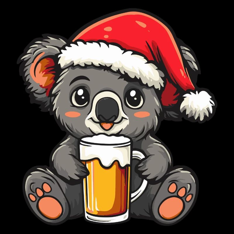 Koala Weihnachten Bier Lustig