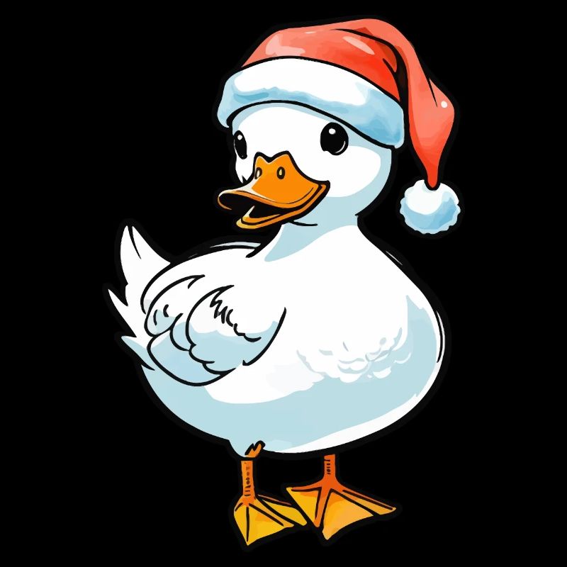 Dessin de Noël de canard