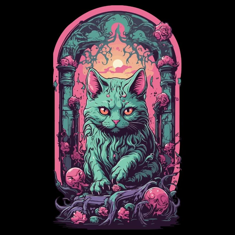 Chat gothique sombre Halloween esthétique chats