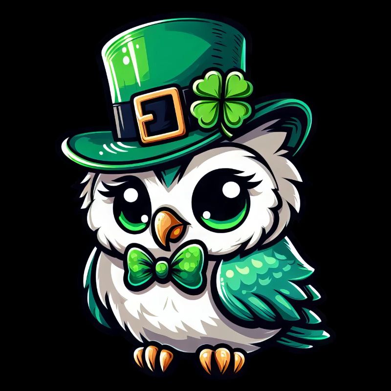 Conception mignonne bande dessinée Harfang des neiges de la Saint-Patrick