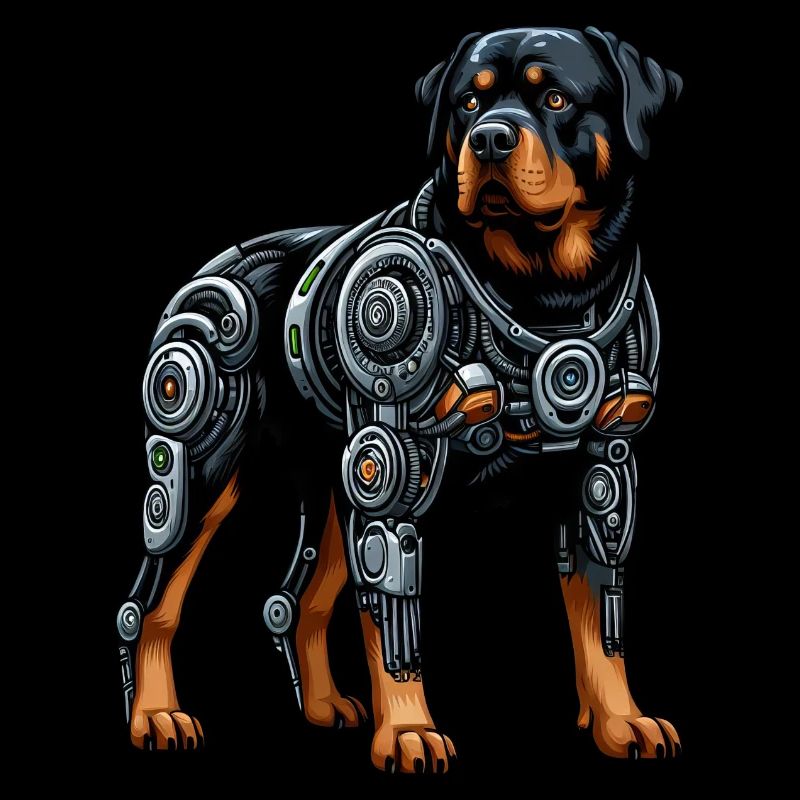 Rottweiler Cyborg Roboter Futuristisch