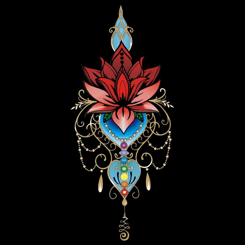 Chakras du lotus rouge unalome