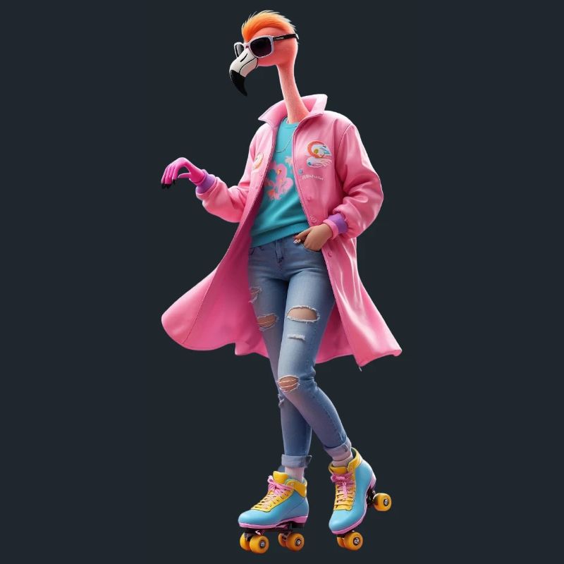 Roller skating Flamingo