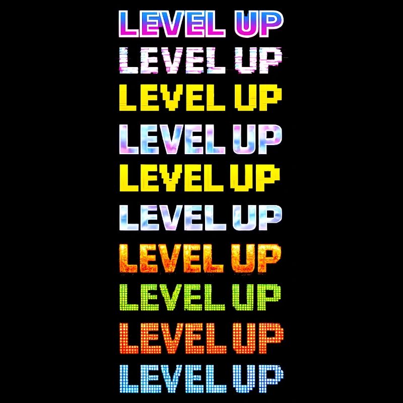 Typographie néon Level Up