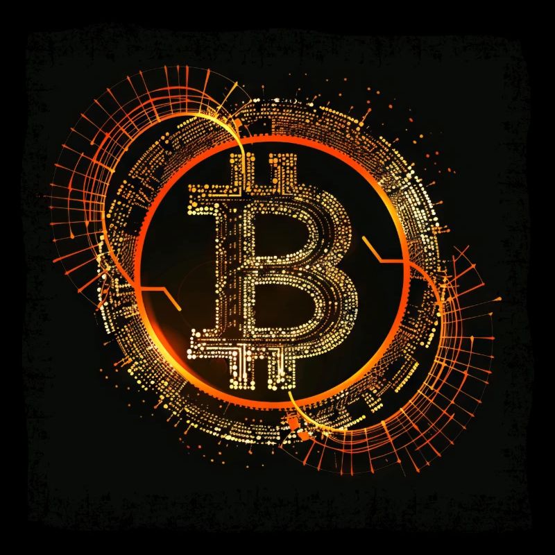 Bitcoin Digital Grunge Circuits