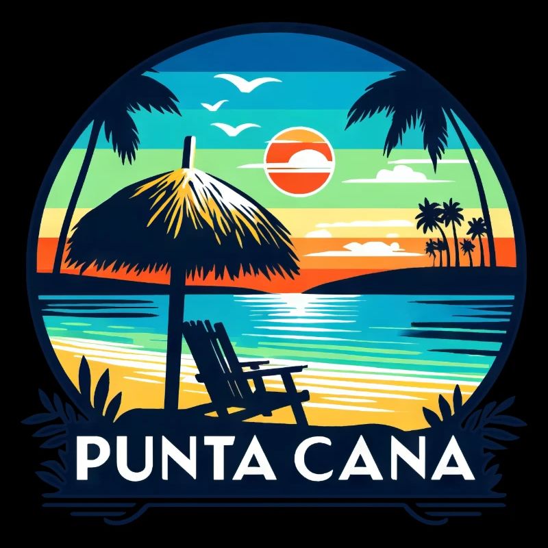 Coucher de soleil à Punta Cana : plage et palmiers