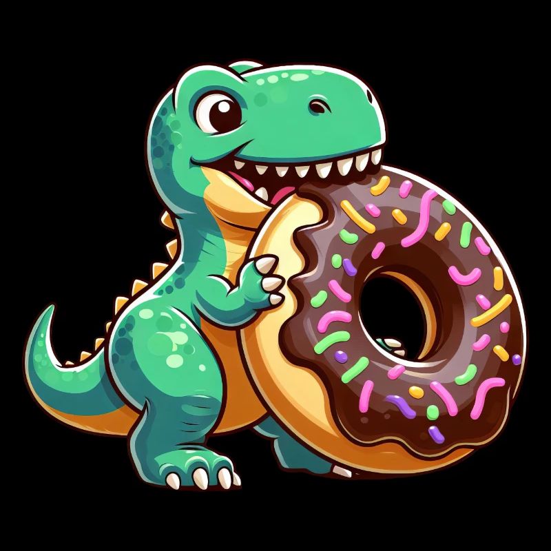 Dino T-Rex Chocolate Donut Candy Dessert
