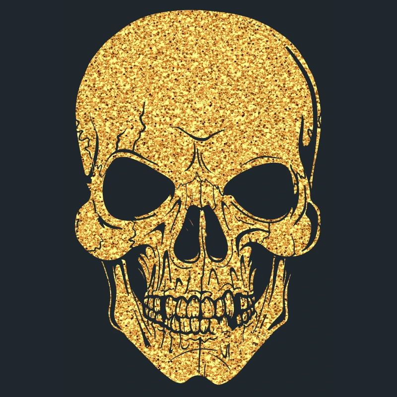 Skull skull bones glitter gold