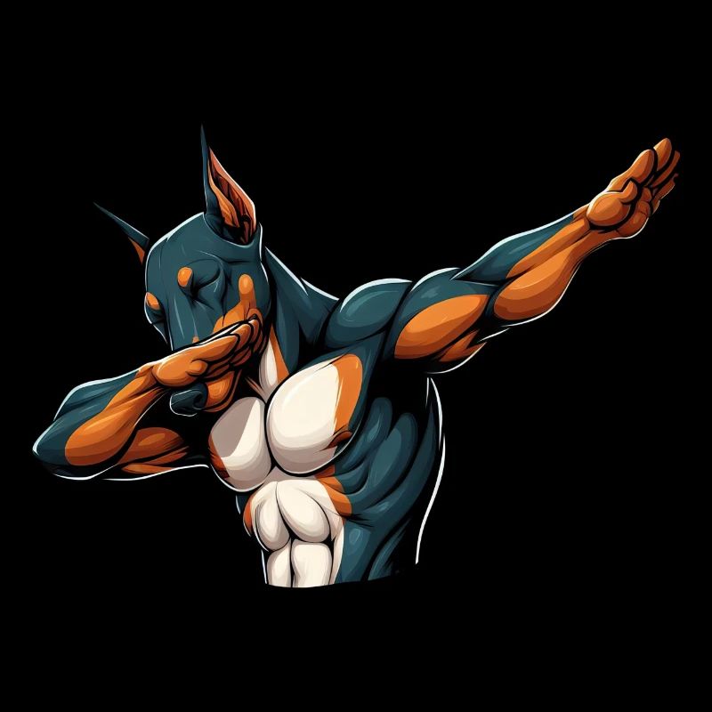 Cooler Dobermann Dabbing Comic