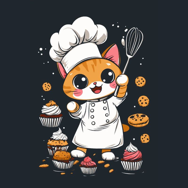 Süße Katze Bäcker Kuchen Konditor
