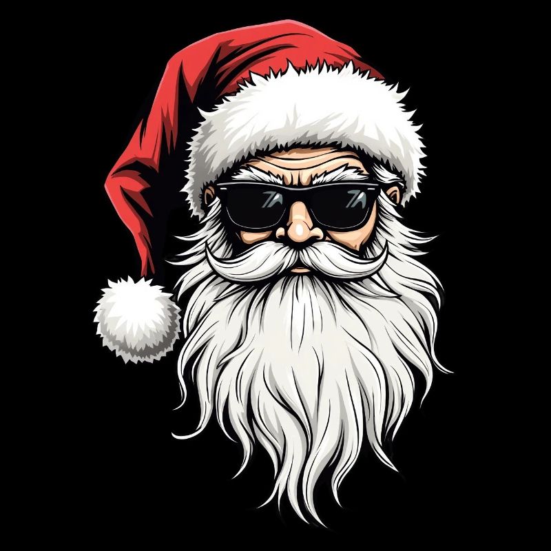 Weihnachtsmann Gesicht Sonnenbrille mit Hut Bart Weihnachten