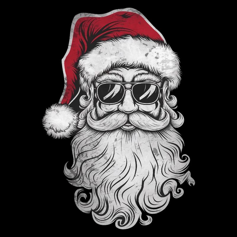 Weihnachtsmann Gesicht Sonnenbrille mit Hut Bart Weihnachtsspaß