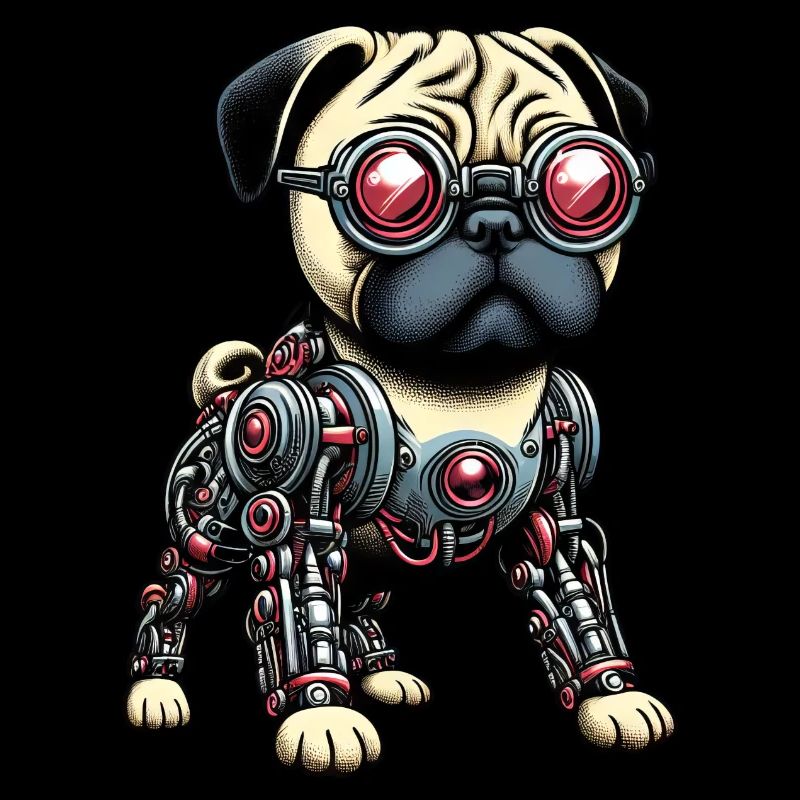 Hund Mops Roboter Cyborg Mechanisch