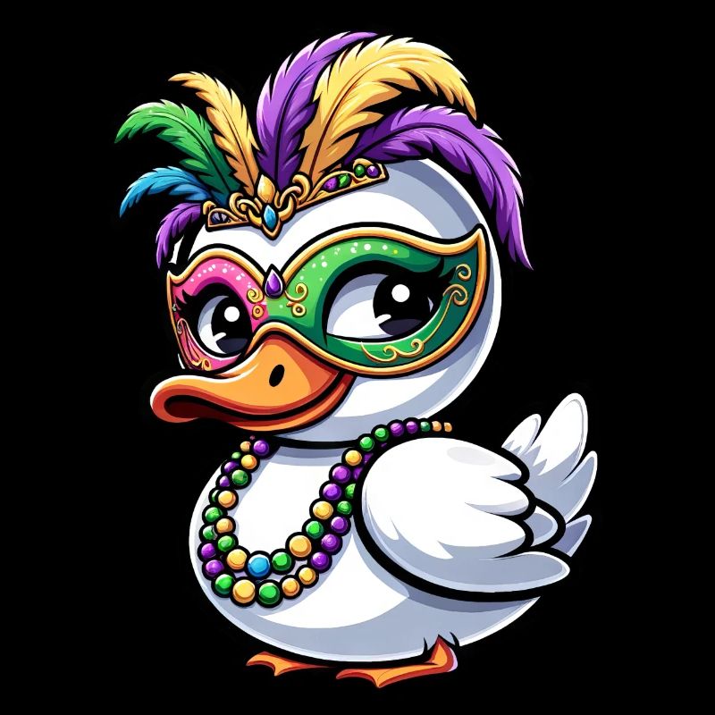 Mardi Gras canard masque plumes