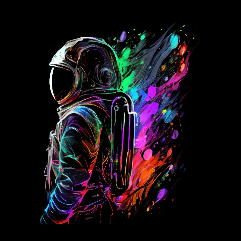 Outer Space Splash Art Colorful Fun Spaceman
