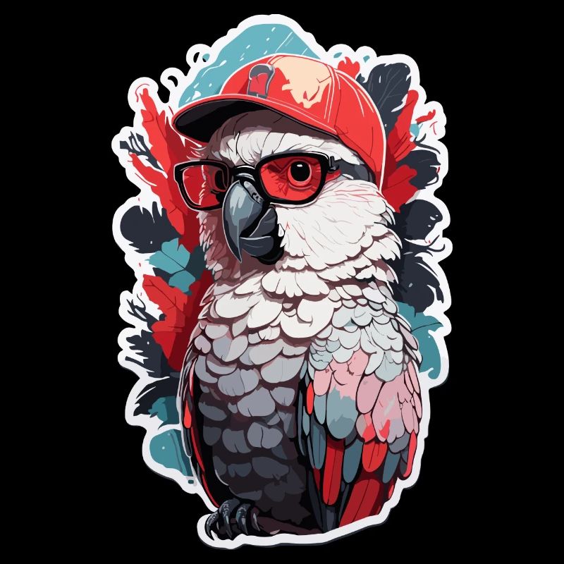 Kakadus Papagei Coole Sonnenbrille Baseballkappe