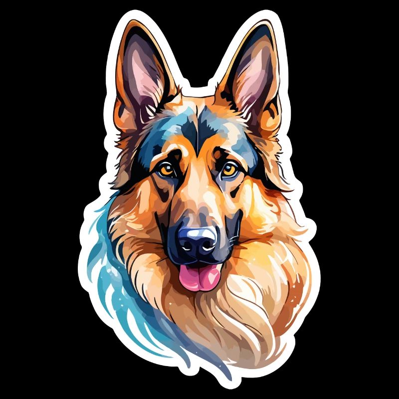 Deutscher Schäferhund Wasserfarben