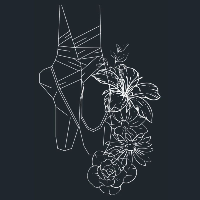 Chaussons de ballet, pointes et fleurs