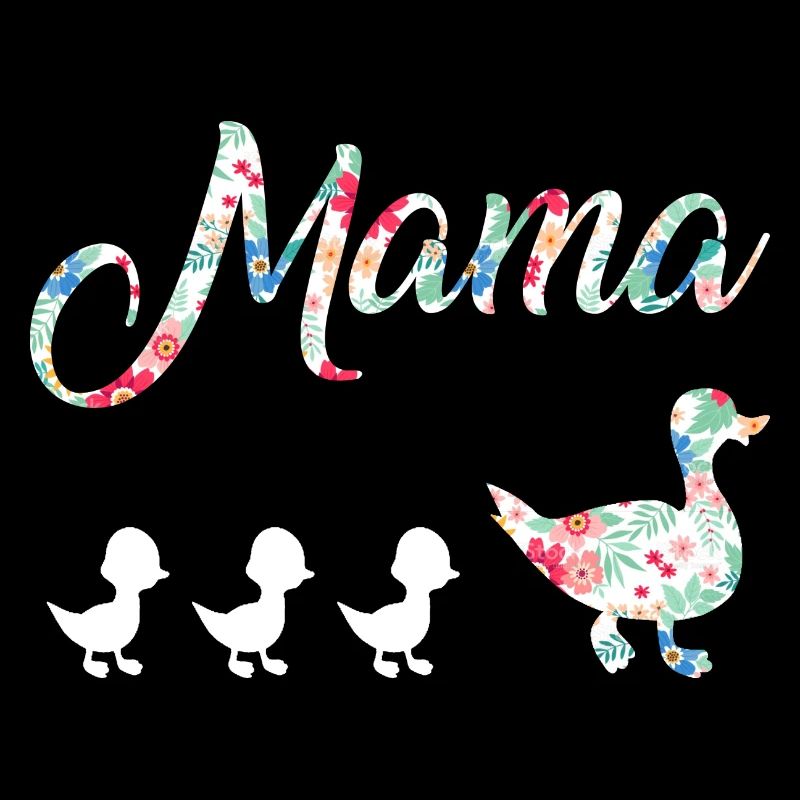 Maman canard et 3 canetons Maman florale de 3