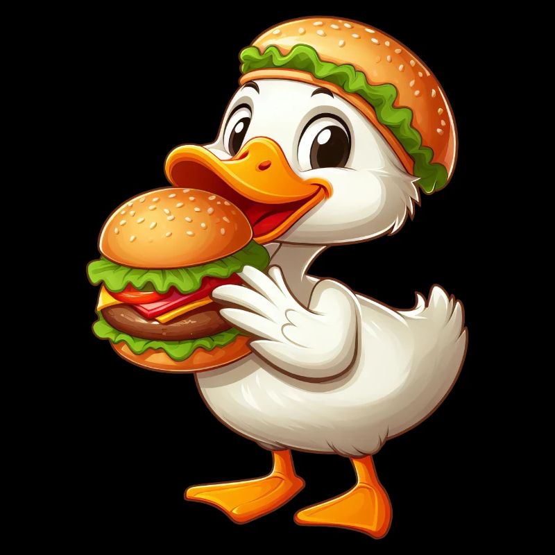 Drôle de canard hamburger de restauration rapide
