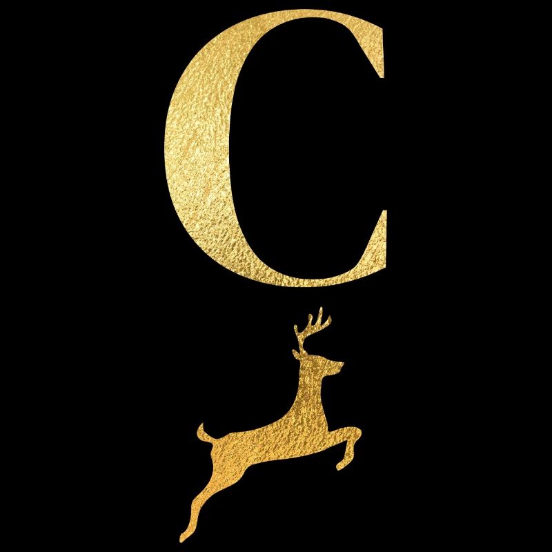 Buchstabe c goldener Hirsch - Geschenkidee