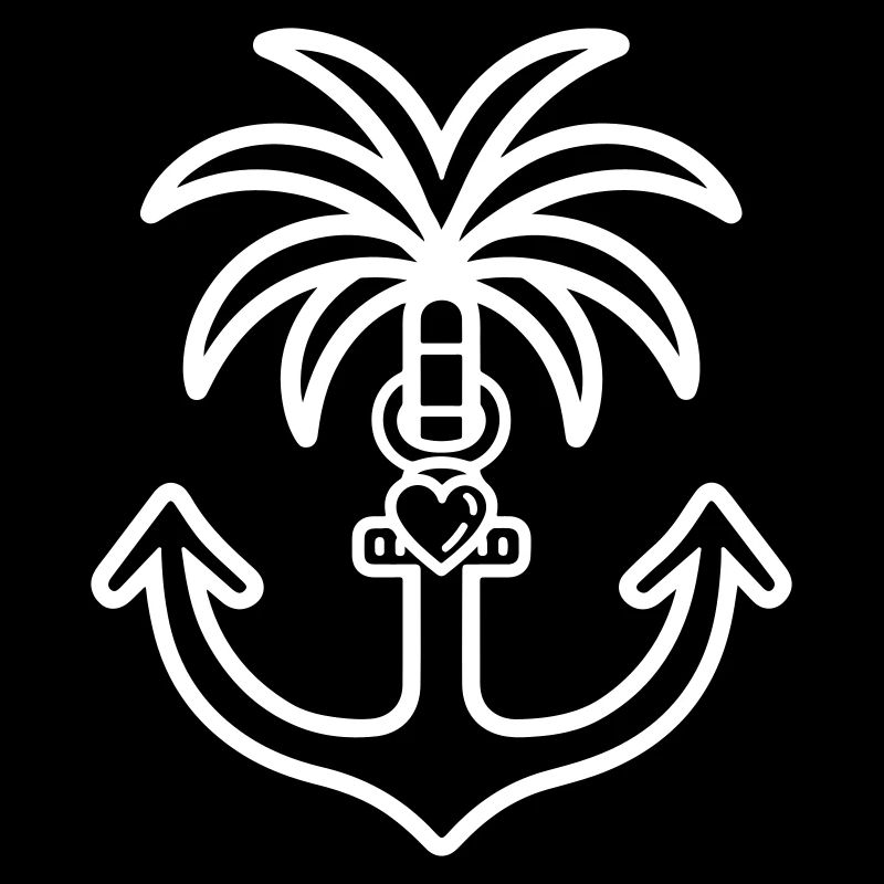 Palm Tree Anchor Heart Love