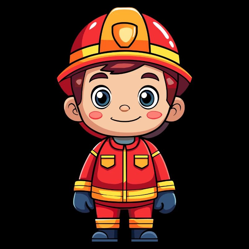 Held in Rot der Feuerwehrmann