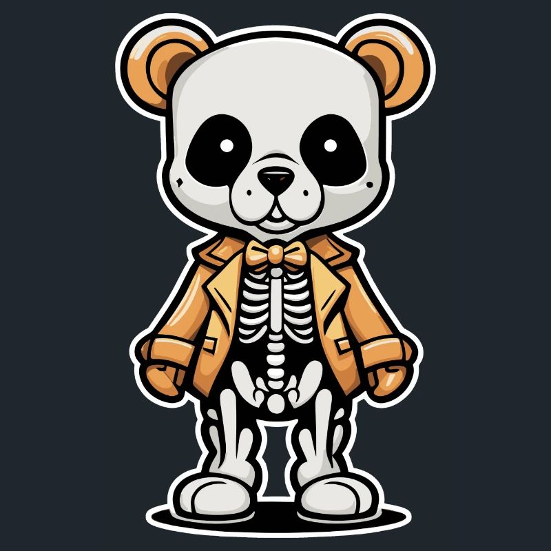 Cute Bear Skeleton Illustration