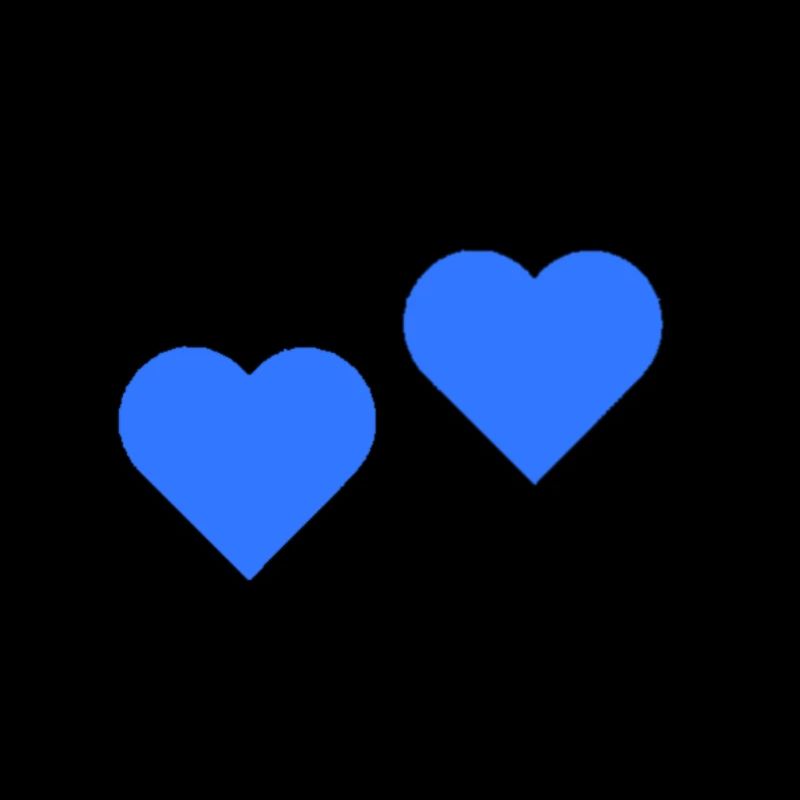 2 Herzen blau