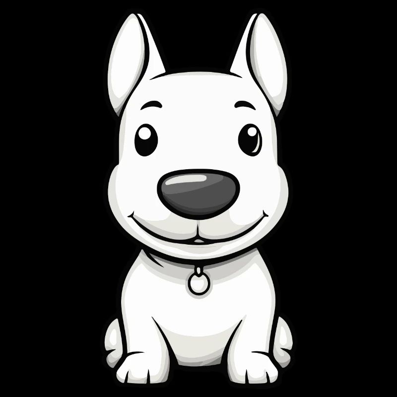 Bull Terrier Chien Bande Dessinée Mignon